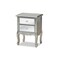 Baxton Studio Leonie Modern Transitional French Brushed Wood and Mirrored Glass 2-Drawer Nightstand